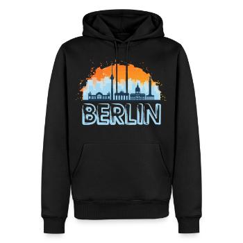 Berlin Deutschland Germany Skyline Stadt City - Men’s Premium Organic Hoodie - black - Front - Nico (187cm)