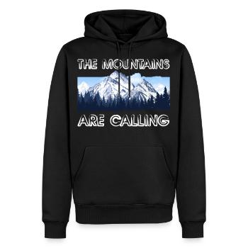 Montagne montagne nature randonnée randonnée - Sweat à capuche Premium bio Homme - noir - Devant - Nico (187cm)