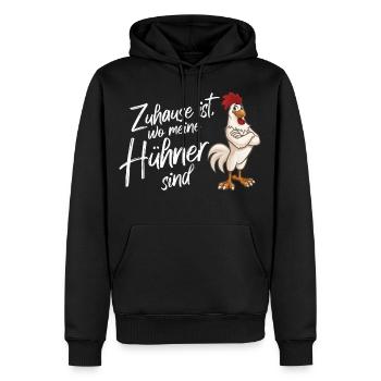 Huhn Hahn Hühner Chicken Stall Bauer Bauernhof - Männer Premium Bio Hoodie - Schwarz - Vorne - Nico (187cm)