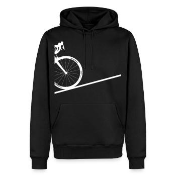 Graphiques avec vélo de course - Sweat à capuche Premium bio Homme - noir - Devant - Nico (187cm)