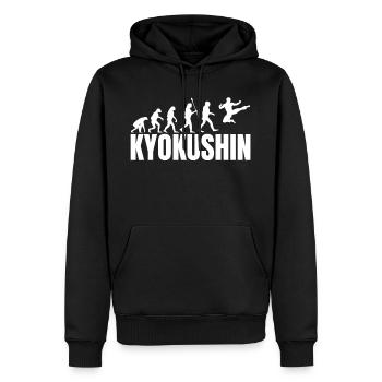 Evolution Kyokushin Karate Kampfsport Geschenk JPN - Männer Premium Bio Hoodie - Schwarz - Vorne - Nico (187cm)