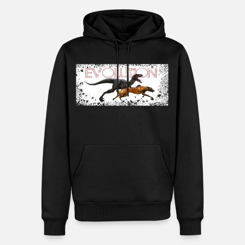 Evolution BD chien - Sweat à capuche Premium bio Homme - noir