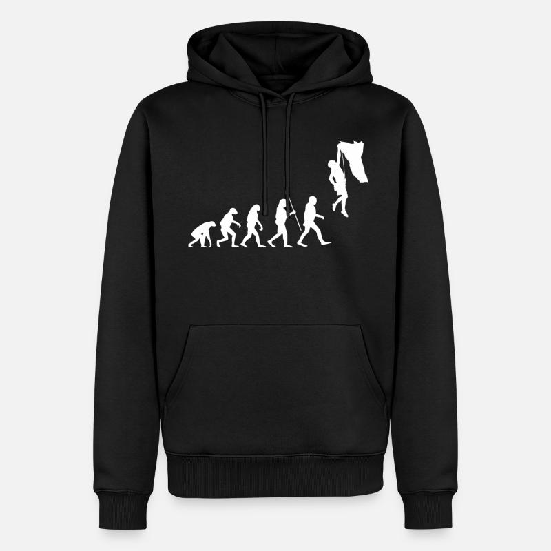 Evolution Escalade Bouldern Climbing Alpinisme - Sweat à capuche Premium bio Homme - noir