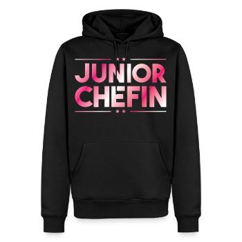 Junior chefin - Im Haus bin ich der boss geschenk - Männer Premium Bio Hoodie - Schwarz - Vorne - Nico (187cm)