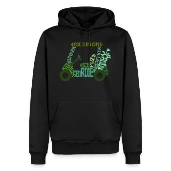 Golf golfeur voiturette termes de golf - Sweat à capuche Premium bio Homme - noir - Devant - Nico (187cm)