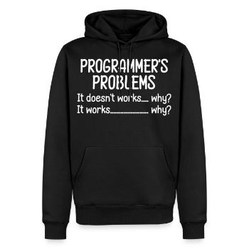 Programmierer Tux Problems Arbeit Administrator - Männer Premium Bio Hoodie - Schwarz - Vorne - Nico (187cm)