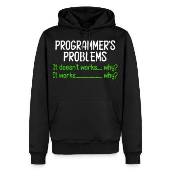 Programmierer Tux Problems Geburtstagsgeschenk - Männer Premium Bio Hoodie - Schwarz - Vorne - Nico (187cm)