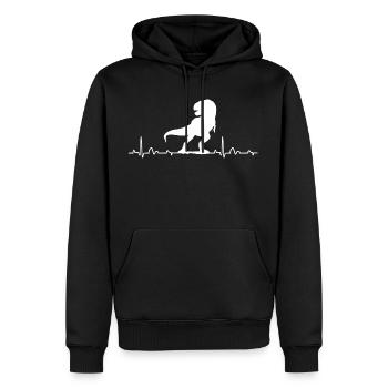 Heartbeat T-Rex Dino TRex Dinosaurier T Rex Dinos - Männer Premium Bio Hoodie - Schwarz - Vorne - Nico (187cm)