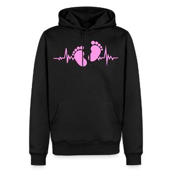 Battements de cœur bébé fille - Sweat à capuche Premium bio Homme - noir - Devant - Nico (187cm)