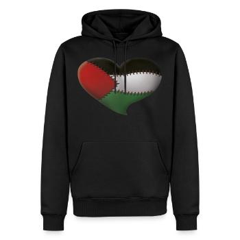Cœur de Palestine - Sweat à capuche Premium bio Homme - noir - Devant - Nico (187cm)