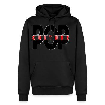 POP CULTURE - Sweat à capuche Premium bio Homme - noir - Devant - Nico (187cm)