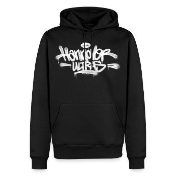 Hanovre Ultras Tag - Sweat à capuche Premium bio Homme - noir - Devant - Nico (187cm)