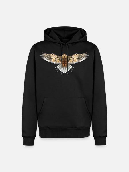 Falke Polygon Design Selfmade - Männer Premium Bio Hoodie - Schwarz