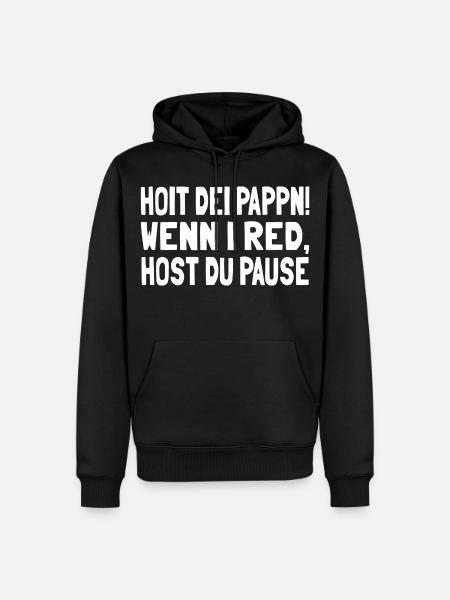 Hoit dei Pappn - Männer Premium Bio Hoodie - Schwarz