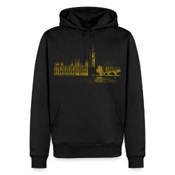 London - Sweat à capuche Premium bio Homme - noir - Devant - Nico (187cm)