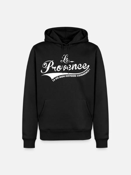 La Provence, là où mon histoire commence ! - Sweat à capuche Premium bio Homme - noir