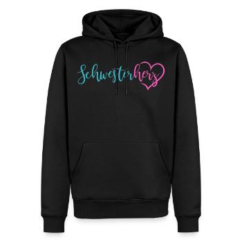 Schwesterherz - Männer Premium Bio Hoodie - Schwarz - Vorne - Nico (187cm)