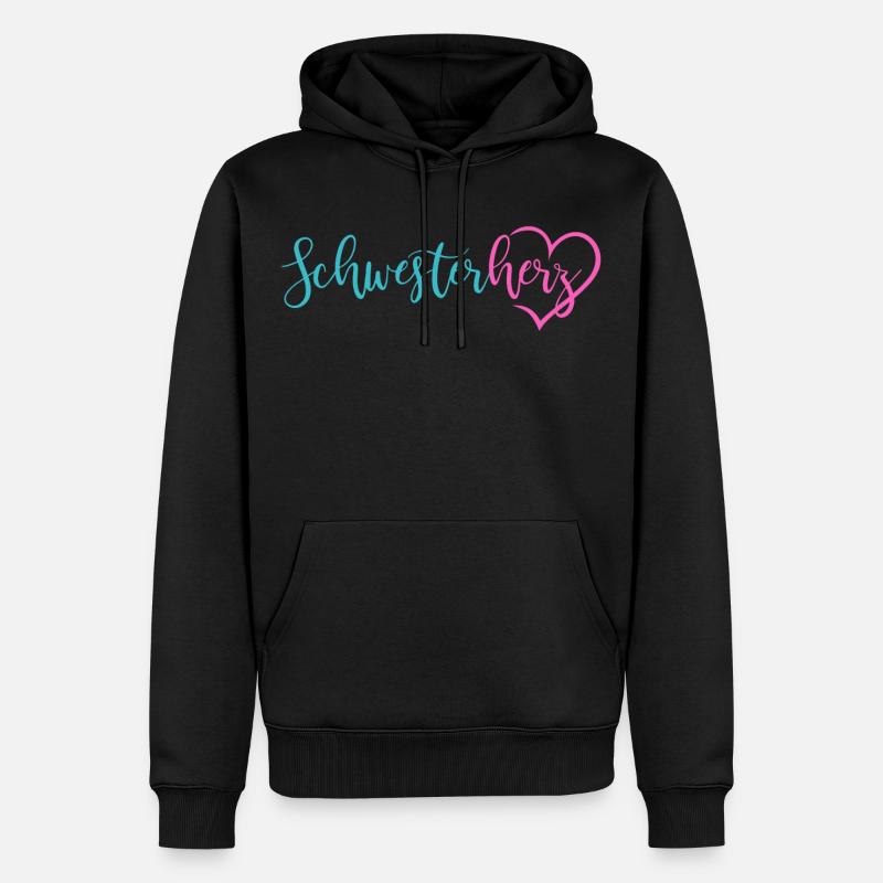 sœurette - Sweat à capuche Premium bio Homme - noir