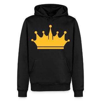 couronne - Sweat à capuche Premium bio Homme - noir - Devant - Nico (187cm)