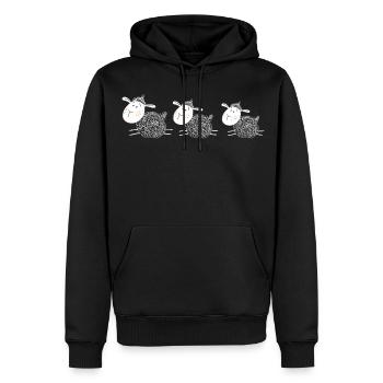 Trois moutons sont les meilleurs amis - moutons - agneau - Sweat à capuche Premium bio Homme - noir - Devant - Nico (187cm)