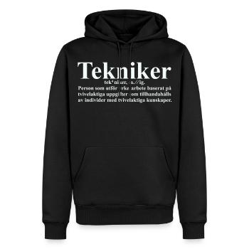 Tekniker - Sweat à capuche Premium bio Homme - noir - Devant - Nico (187cm)