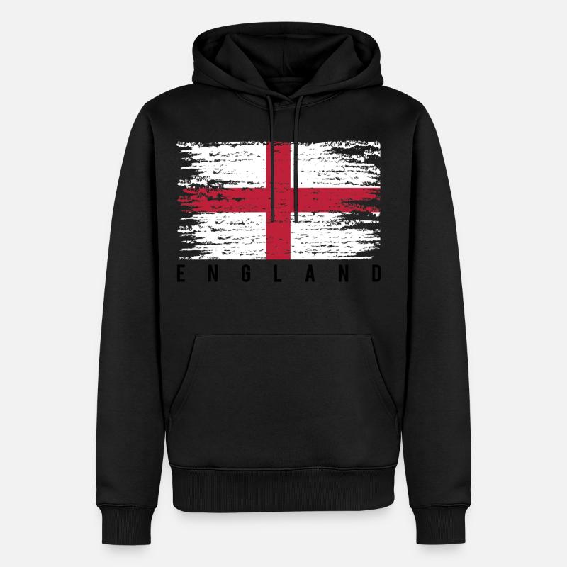 Englisches Kreuz mit Strähnen - Männer Premium Bio Hoodie - Schwarz
