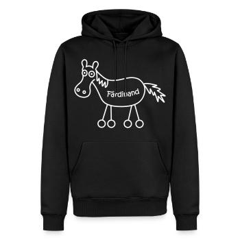 Färdinand, Ferdinand, Färt, cheval - Sweat à capuche Premium bio Homme - noir - Devant - Nico (187cm)
