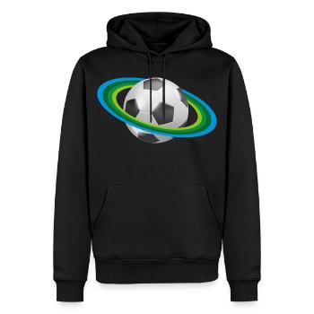 Le football, le soccer, - Sweat à capuche Premium bio Homme - noir - Devant - Nico (187cm)