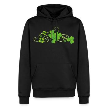 Trèfle chanceux trèfle Saint Patrick St-Sylvestre - Sweat à capuche Premium bio Homme - noir - Devant - Nico (187cm)
