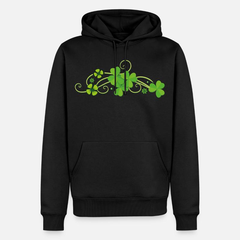 Trèfle chanceux trèfle Saint Patrick St-Sylvestre - Sweat à capuche Premium bio Homme - noir