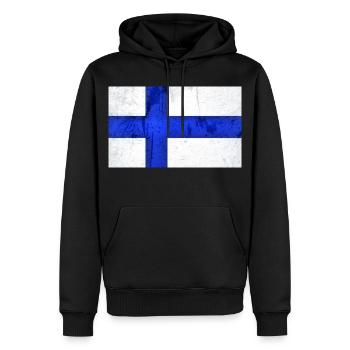 Finnland Flagge - Männer Premium Bio Hoodie - Schwarz - Vorne - Nico (187cm)