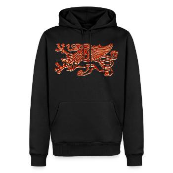 Rostock - Greif - Männer Premium Bio Hoodie - Schwarz - Vorne - Nico (187cm)