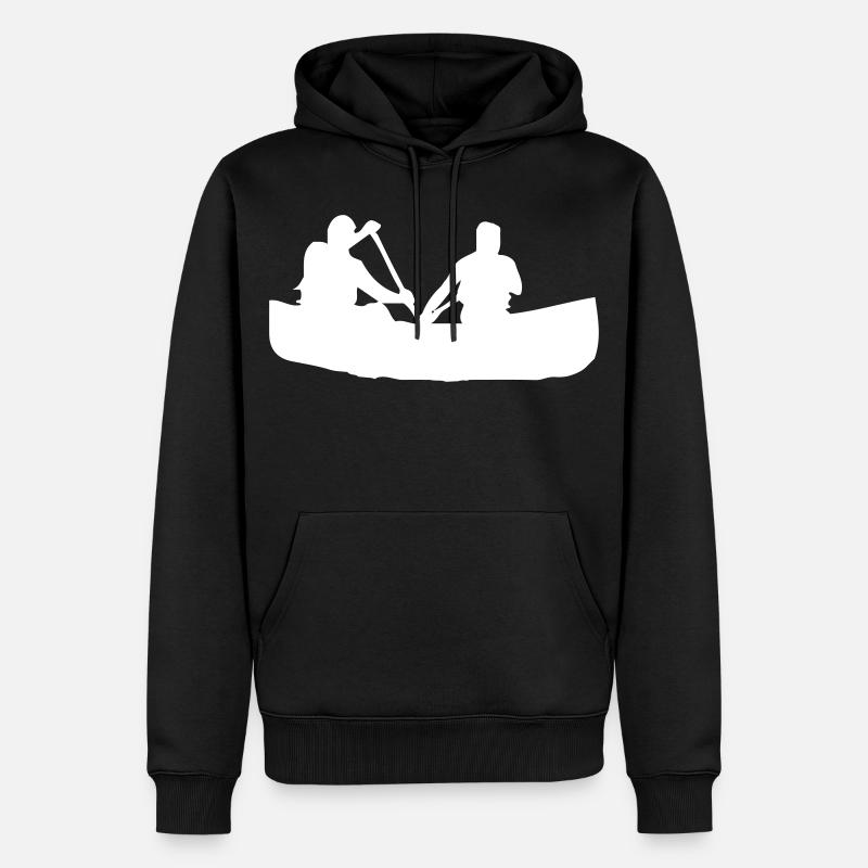 Canoë à rames - Design - Sweat à capuche Premium bio Homme - noir