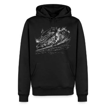 surfing - Männer Premium Bio Hoodie - Schwarz - Vorne - Nico (187cm)