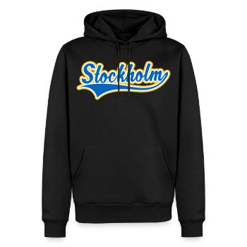 Stockholm Swoosh - Sweat à capuche Premium bio Homme - noir - Devant - Nico (187cm)