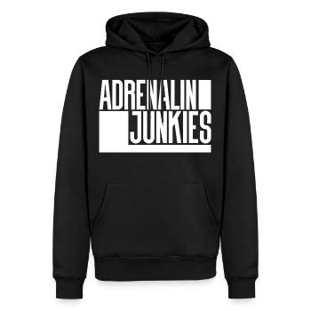 Adrenalin Junkies - Männer Premium Bio Hoodie - Schwarz - Vorne - Nico (187cm)