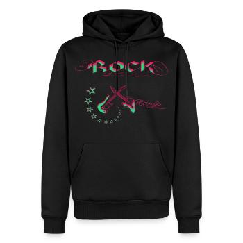 Rock Star Neon - Sweat à capuche Premium bio Homme - noir - Devant - Nico (187cm)