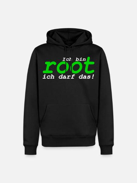 Ich bin root ich darf das - Männer Premium Bio Hoodie - Schwarz