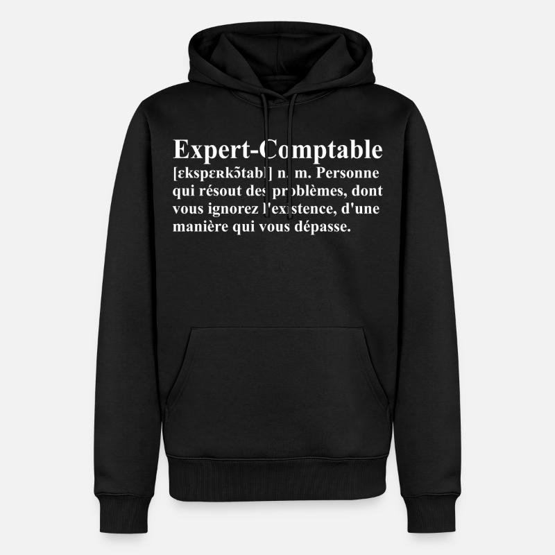Expert-Comptable Définition - Sweat à capuche Premium bio Homme - noir