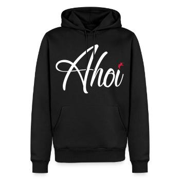 Ahoi - Männer Premium Bio Hoodie - Schwarz - Vorne - Nico (187cm)