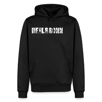 Heilbronn - Männer Premium Bio Hoodie - Schwarz - Vorne - Nico (187cm)