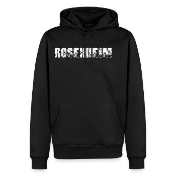 Rosenheim - Männer Premium Bio Hoodie - Schwarz - Vorne - Nico (187cm)