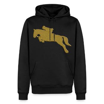 Gold Reiten - Männer Premium Bio Hoodie - Schwarz - Vorne - Nico (187cm)