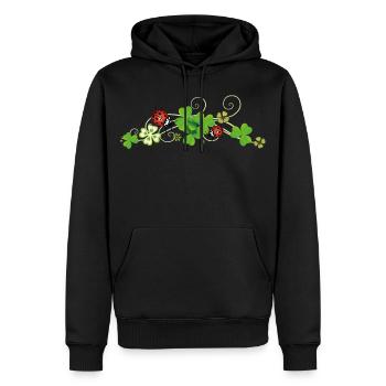 Four leaf clover design. New years eve party. - Men’s Premium Organic Hoodie - black - Front - Nico (187cm)