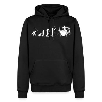 Batteur Evolution - Sweat à capuche Premium bio Homme - noir - Devant - Nico (187cm)
