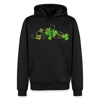 St Patricks Day. Shamrocks réalistes. - Sweat à capuche Premium bio Homme - noir - Devant - Nico (187cm)