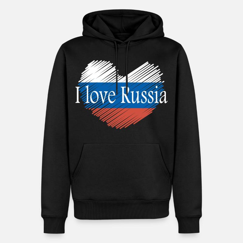J'aime la russie - Sweat à capuche Premium bio Homme - noir