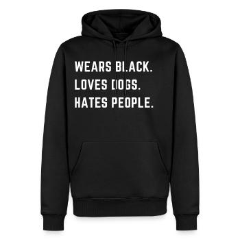 Dog dog lover saying - Men’s Premium Organic Hoodie - black - Front - Nico (187cm)