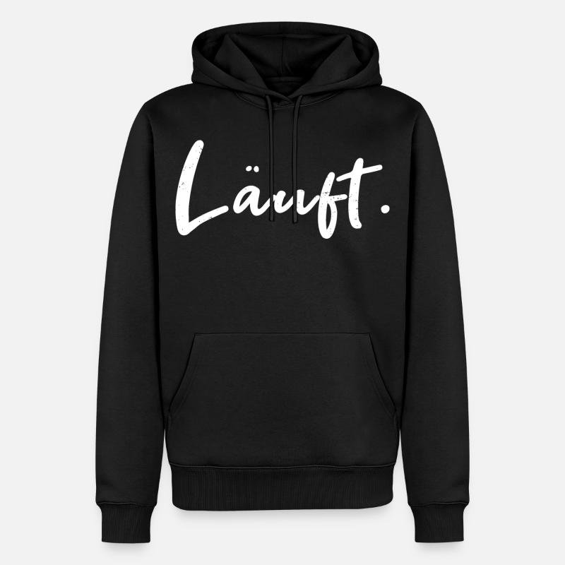 Läuft. – Handlettering Statement - Männer Premium Bio Hoodie - Schwarz