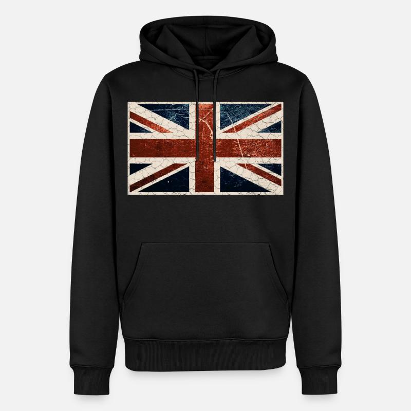 Drapeau anglais - Sweat à capuche Premium bio Homme - noir